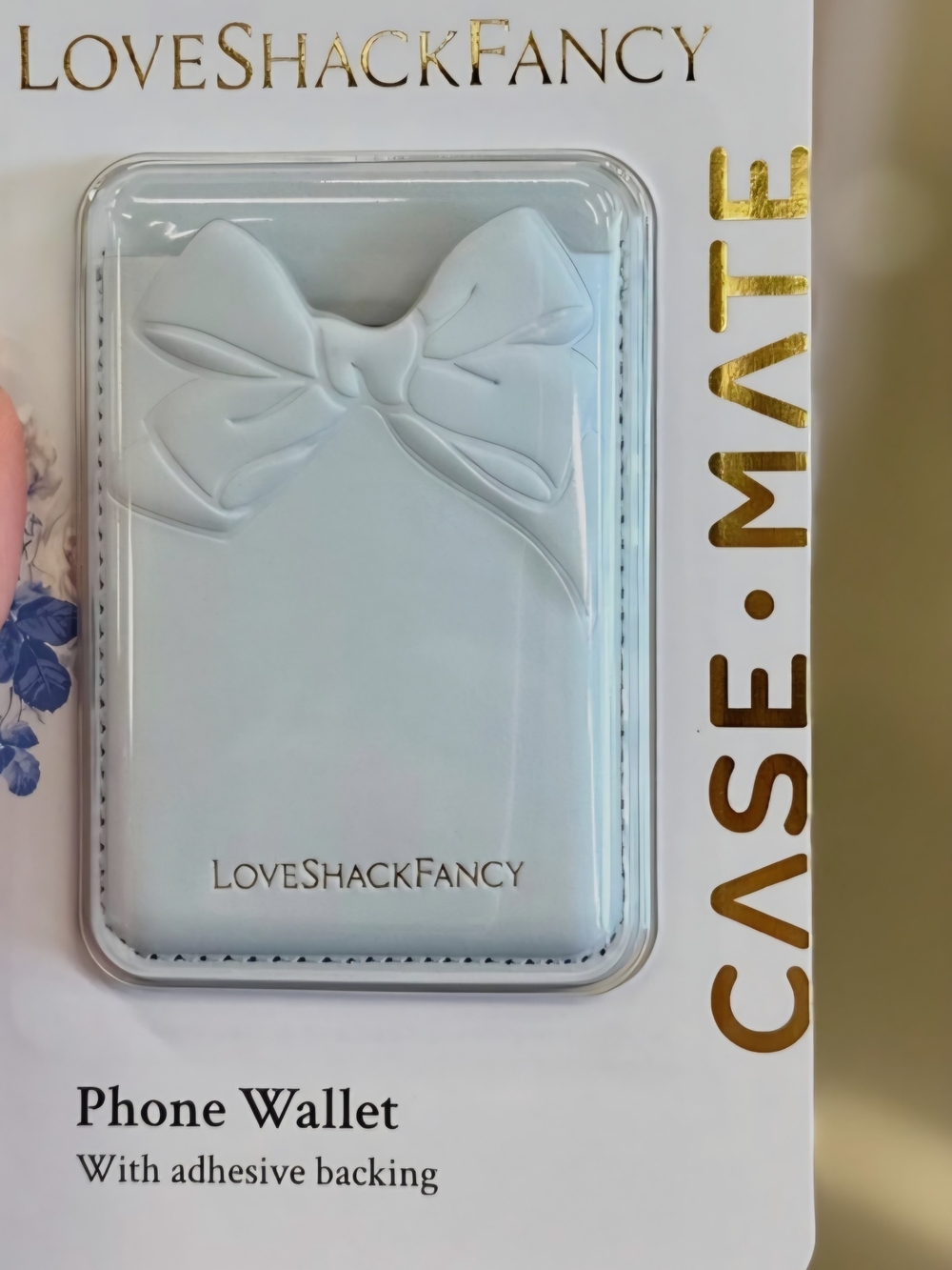 LoveShackFancy Light Blue Bow Phone Wallet